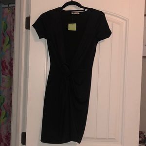 Forever 21 Black Deep V-Neck Dress
